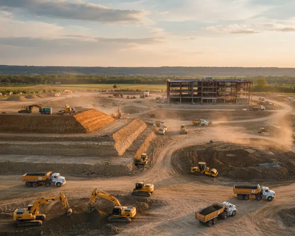 cutting and filling in site preparation